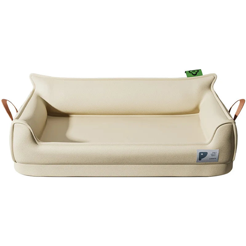 NONECN Orthopedic Leather Dog Bed Sofa With Detachable Rectangle