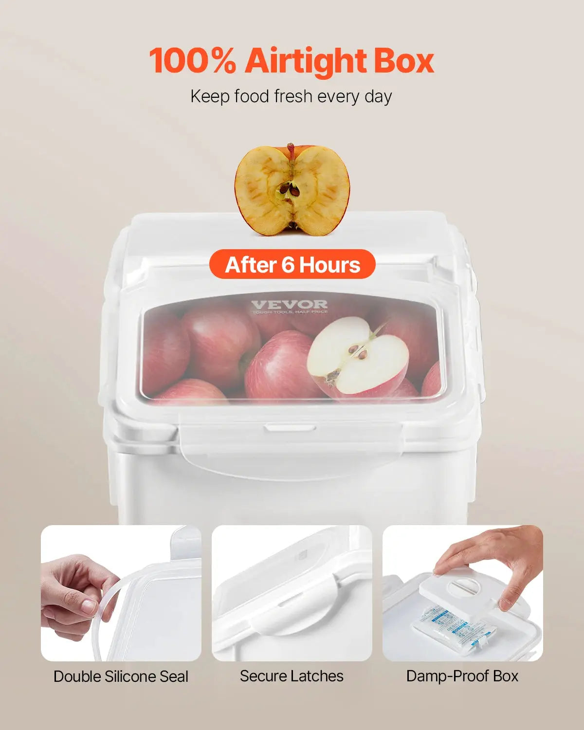 VEVOR 4pcs Rice Storage Container Large Dog Food Dispenser Bin, Kitchen Ingredient Grain Cereal Bin Pet food Containers by Furtastic Pet Essentials
