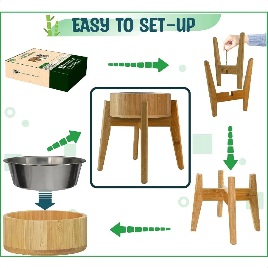 Hign-Concerned Stainless Steel Elevated Dog Bowls Raised Feeder