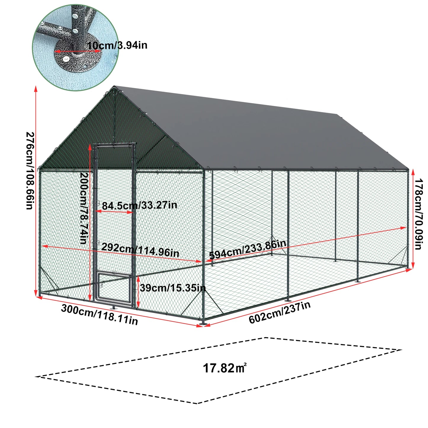 BINGOPAW Upgraded Heavy Duty Metal Chicken Coop With Cover Netting