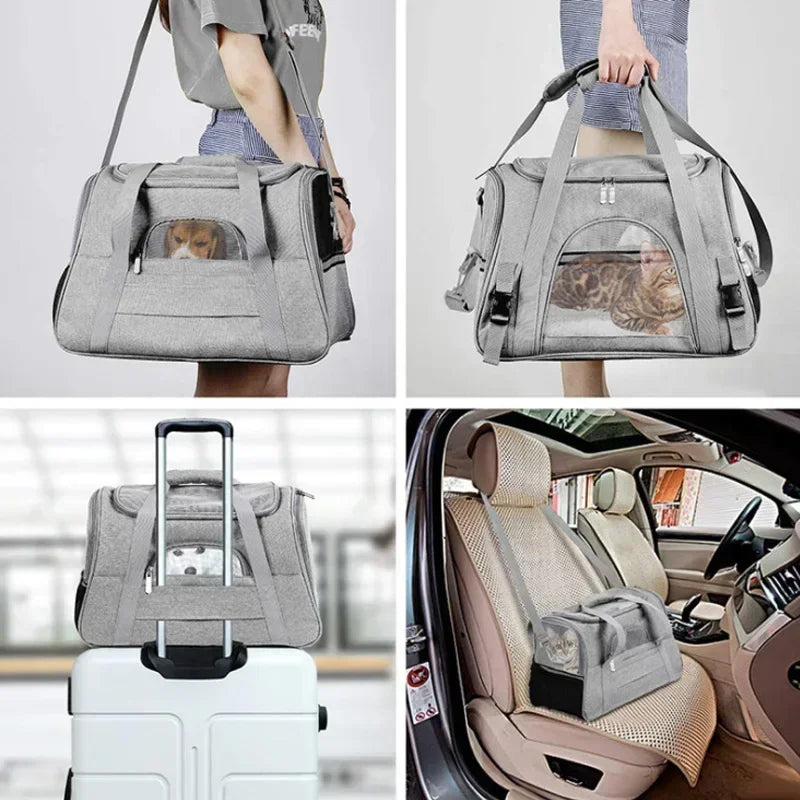 Dog Carrier Backpack With Thick Cotton Cushion Breathable Mesh
