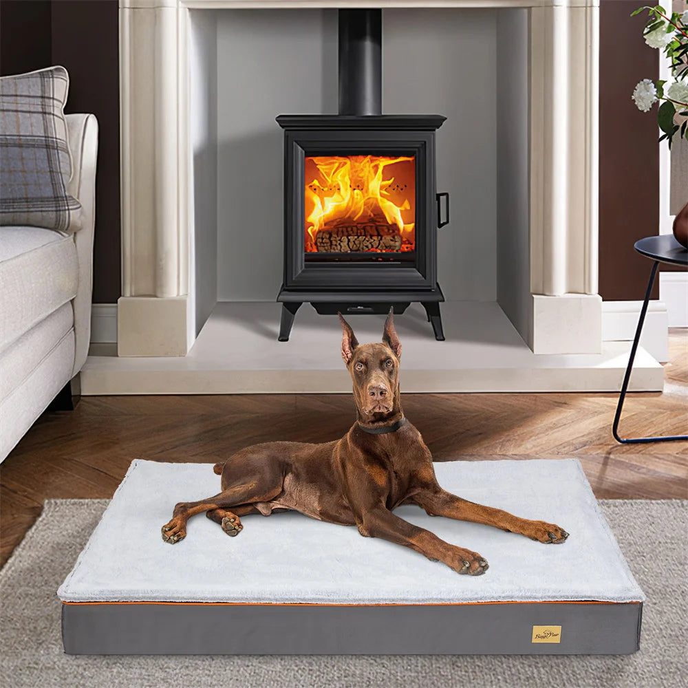 BORWARTCN Orthopedic Memory Foam Dog Bed Waterproof Washable