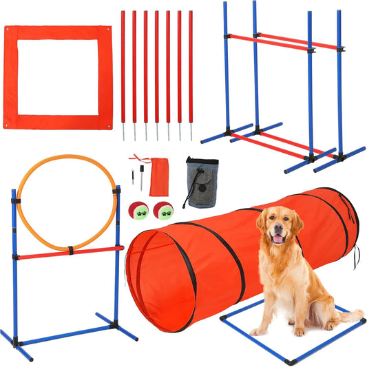 HiMISSH 87-Piece Dog Agility Training Set Outdoor Obstacle Course