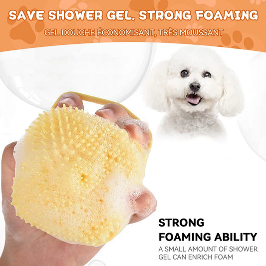 Pet Bath Brush For Dogs And Cats With Shampoo Dispenser