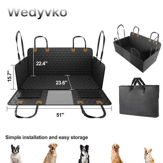 WedyvkoCN Back Seat Extender Dog Hammock With Hard Bottom
