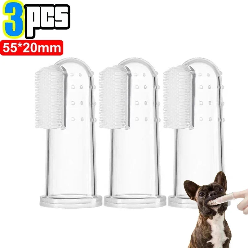 Silicone Fingertip Pet Toothbrush for Dogs and Cats