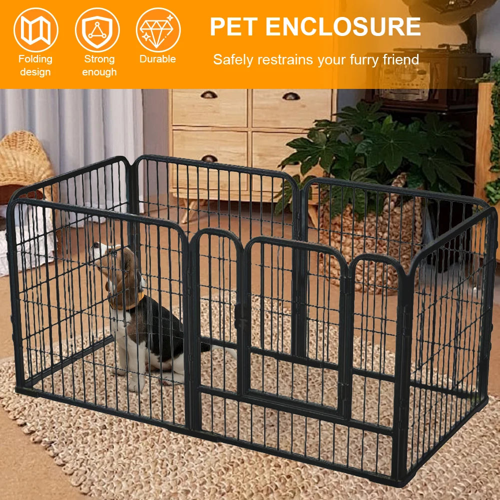 NONE Detachable Foldable Metal Play Pen For Dogs Cats Rabbits