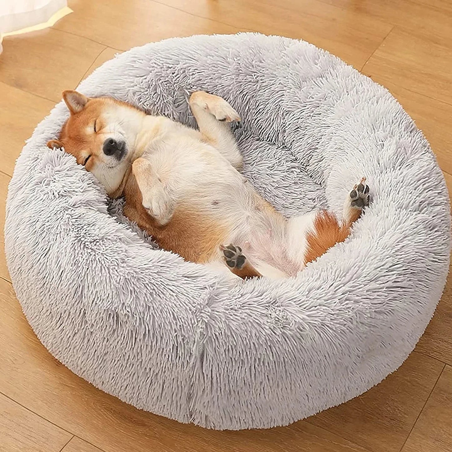 CN Zhejiang Donut Dog Bed Warm Plush Calming Washable Pet