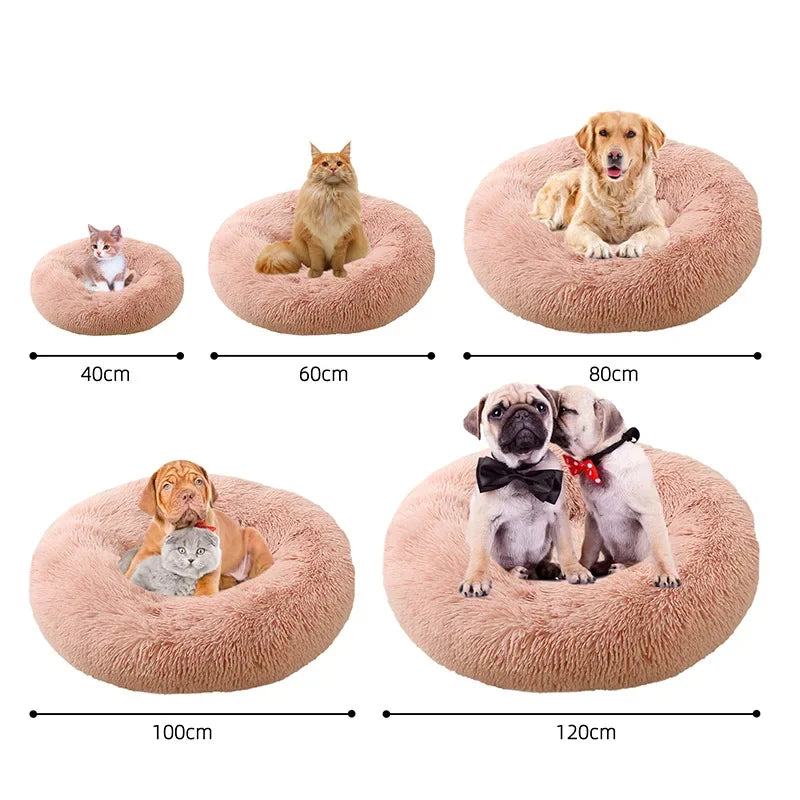 NONECN Cat Bed Washable Plush Donut Bed for Cats Soft