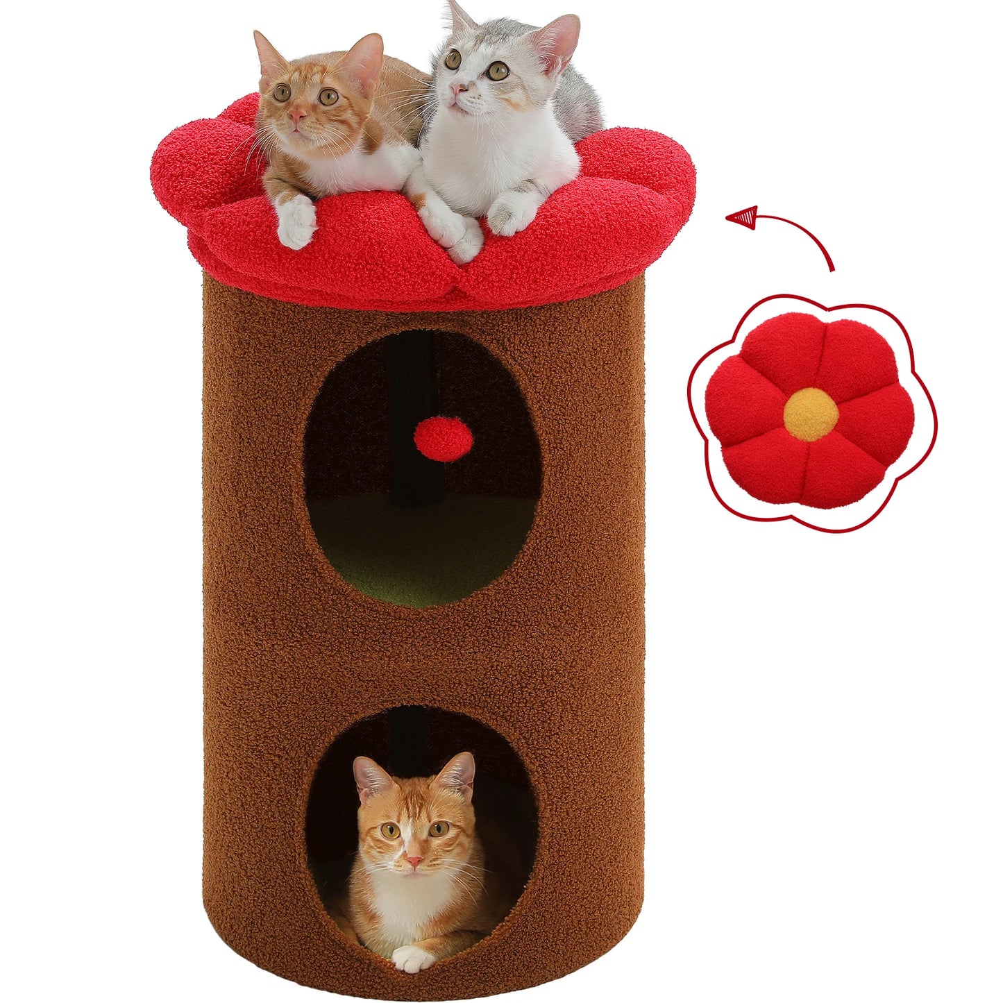 PAWZ Road Two-Story Cat House With Removable Flower Bed