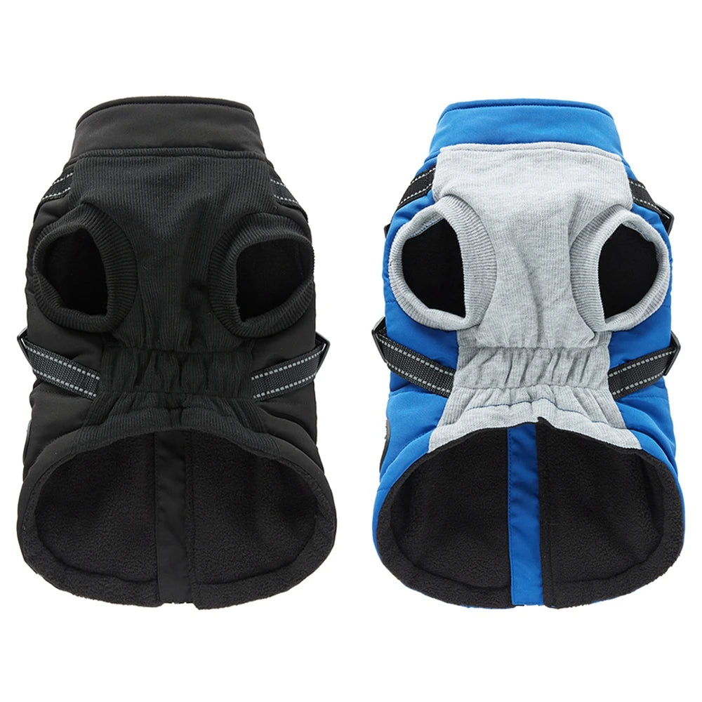 Waterproof Warm Dog Jacket With Harness Reflective Coat