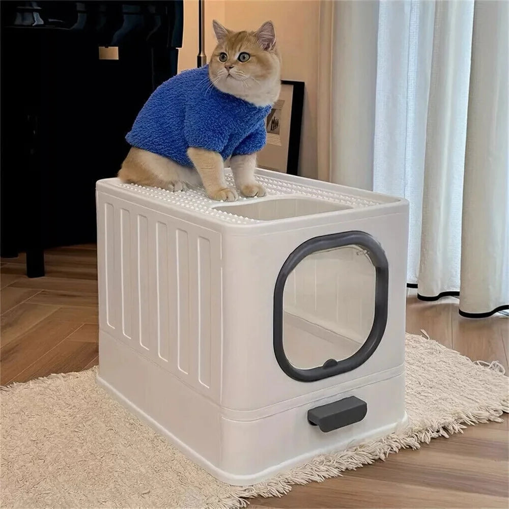 Cat Litter Box Hooded Tray With Front And Top Access