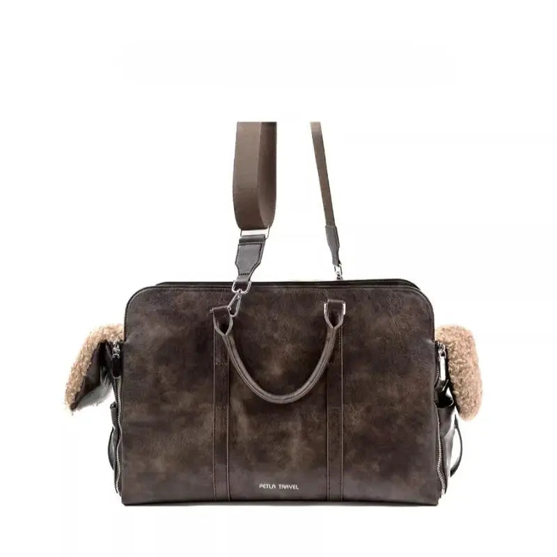 Leather Dog Carrier Bag For Travel Large Capacity Padded Hammock by Furtastic Pet Essentials