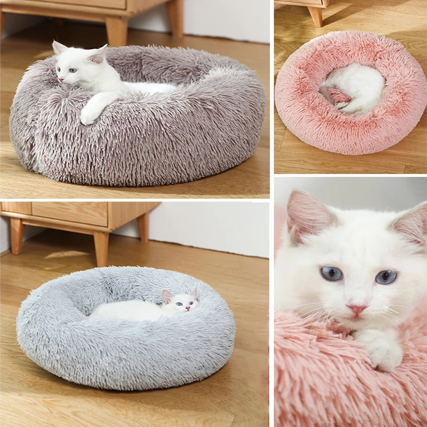 CN Zhejiang Donut Dog Bed Warm Plush Calming Washable Pet