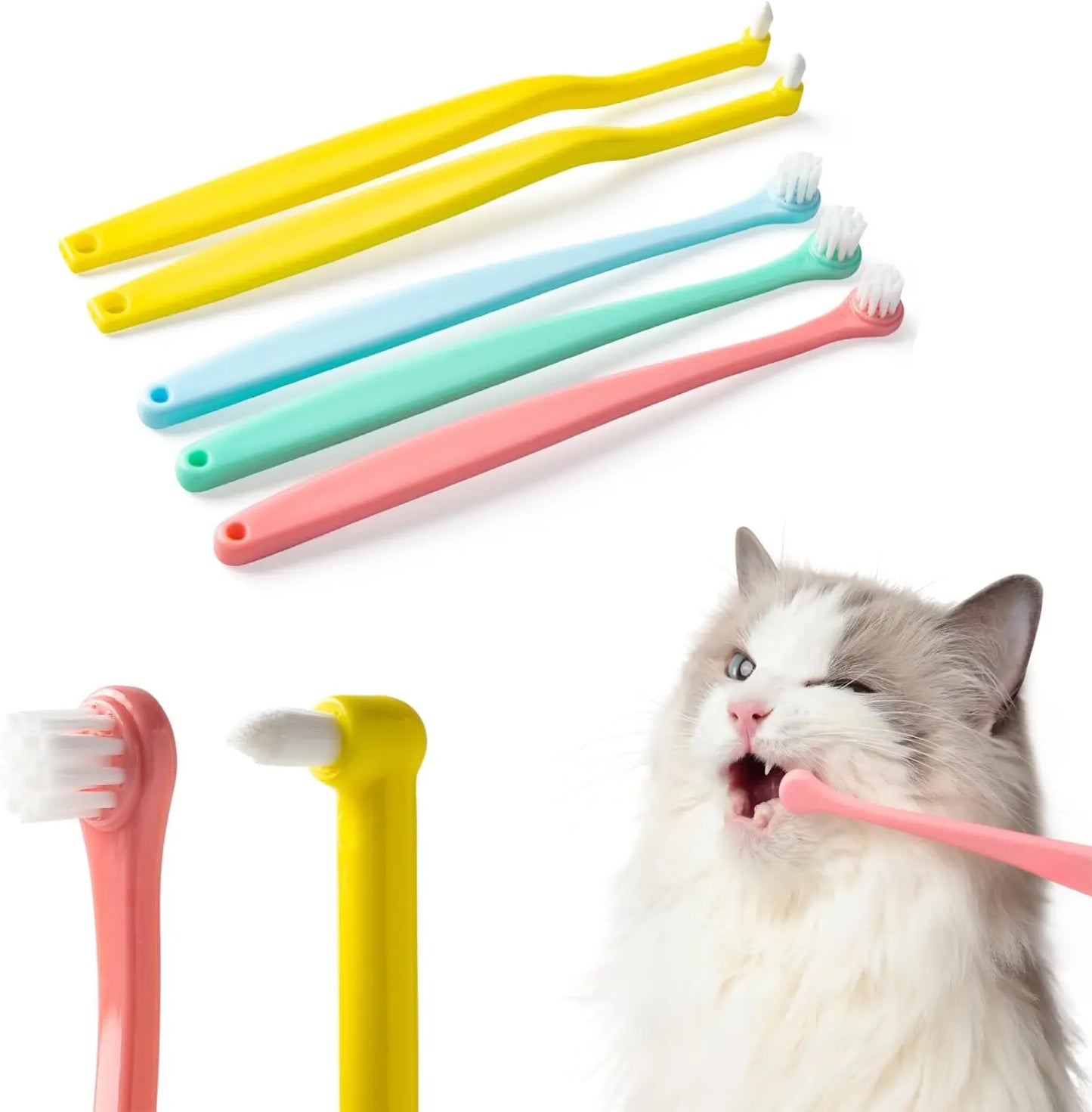 YTYIN Dog Cat Toothbrush Micro Head For Pet Dental Care