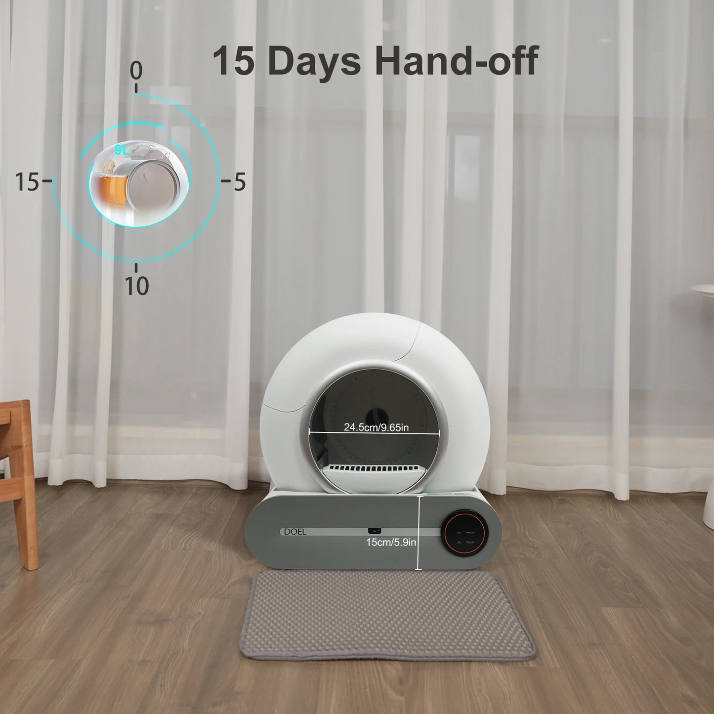 DOEL Self Cleaning Cat Litter Box Automatic App WiFi