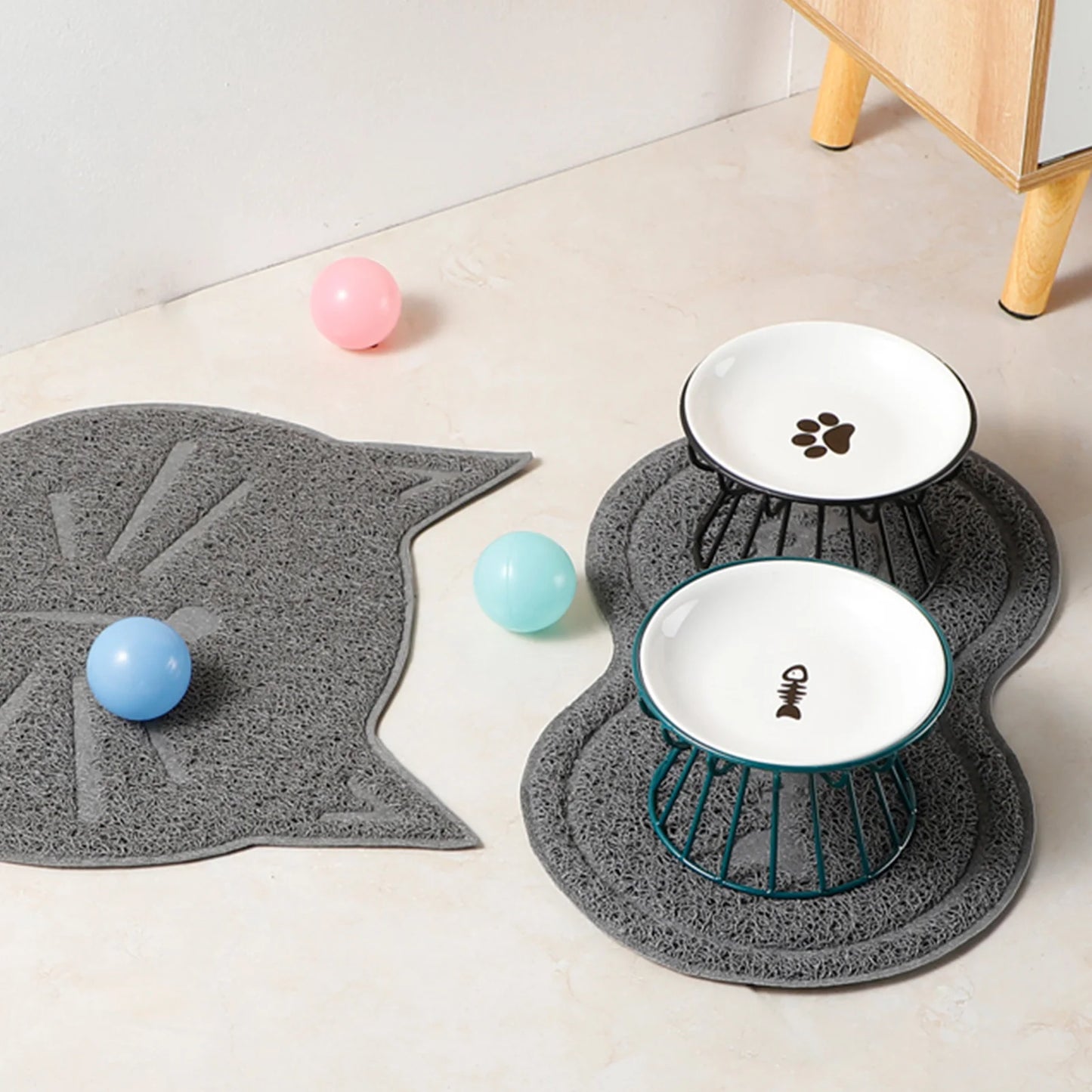 Ceramic Cat Food Bowl Whisker Friendly Shallow Dish Non Slip