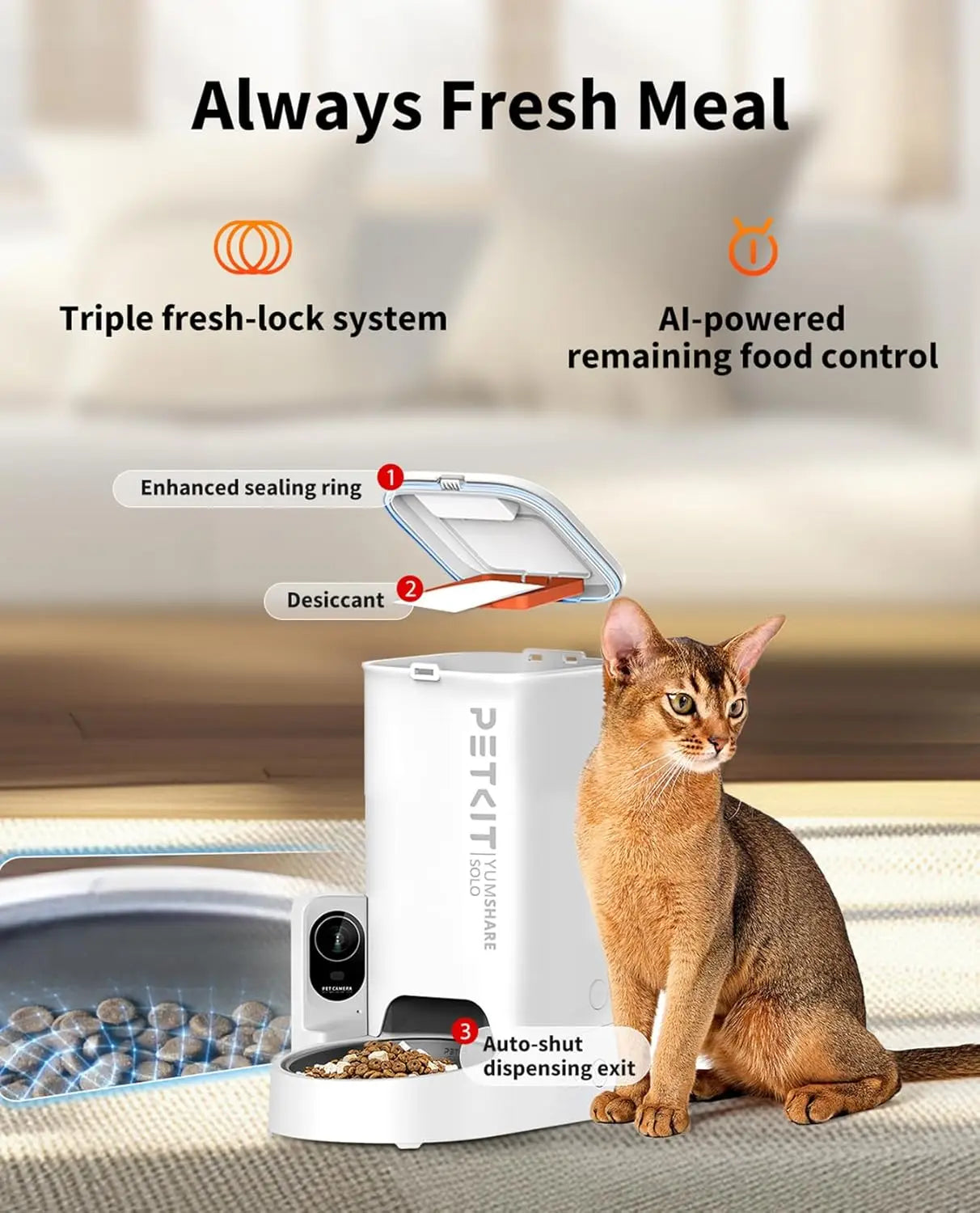 Automatic Pet Feeder With Camera 1080P HD Night Vision WiFi