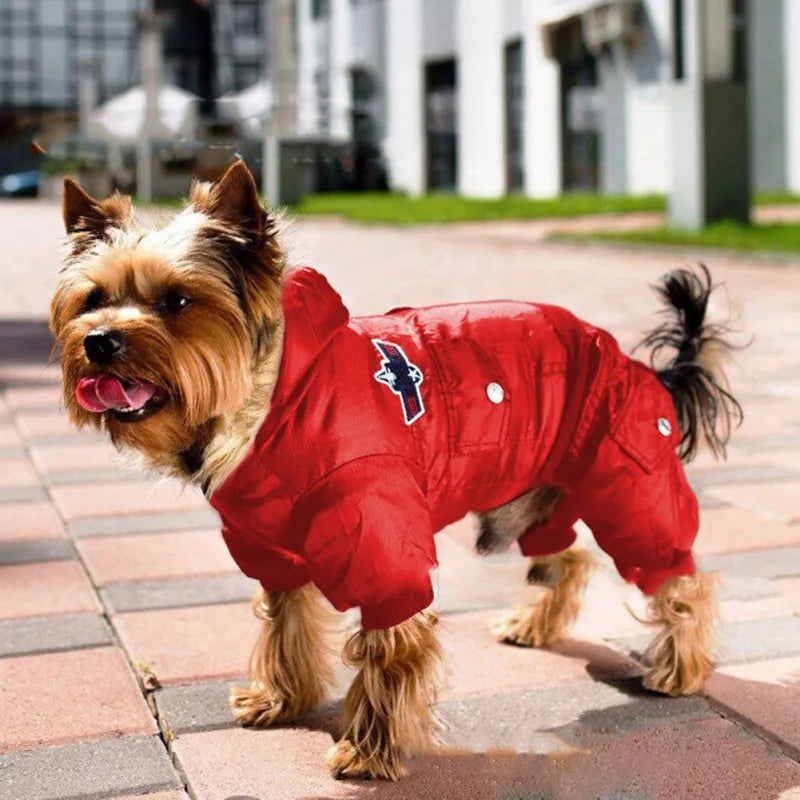 NONECN Winter Warm Waterproof Hooded Padded Dog Coat