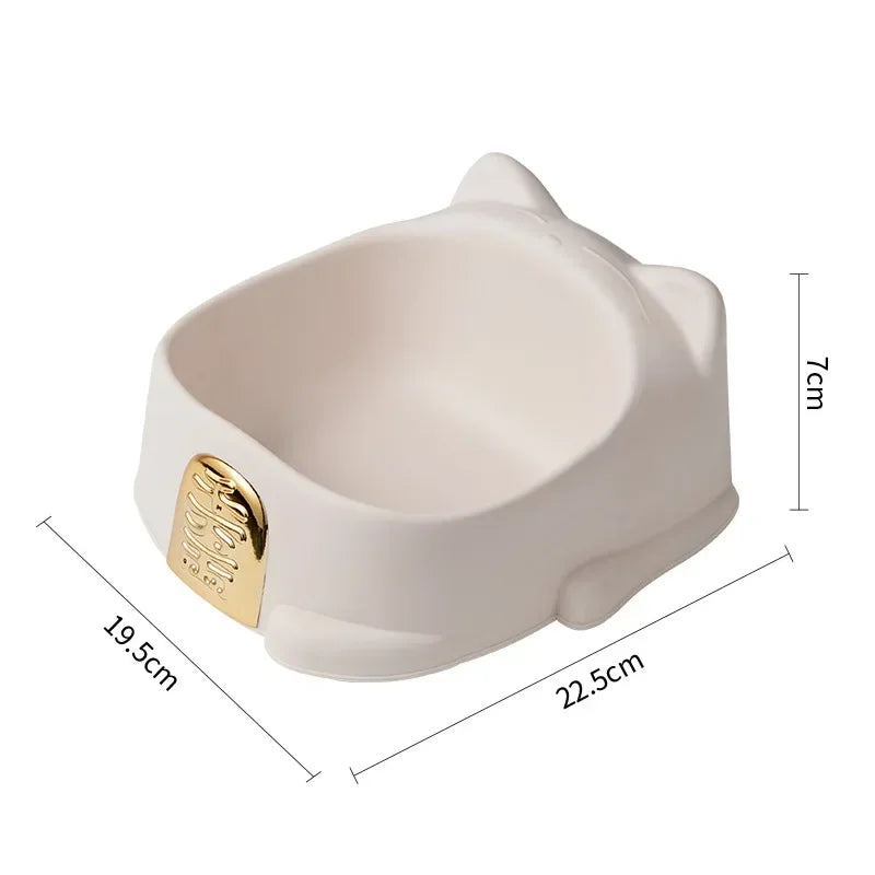 Hign-concerned Cartoon Lucky Cat Style Plastic Cat Bowl Feeder Non-slip