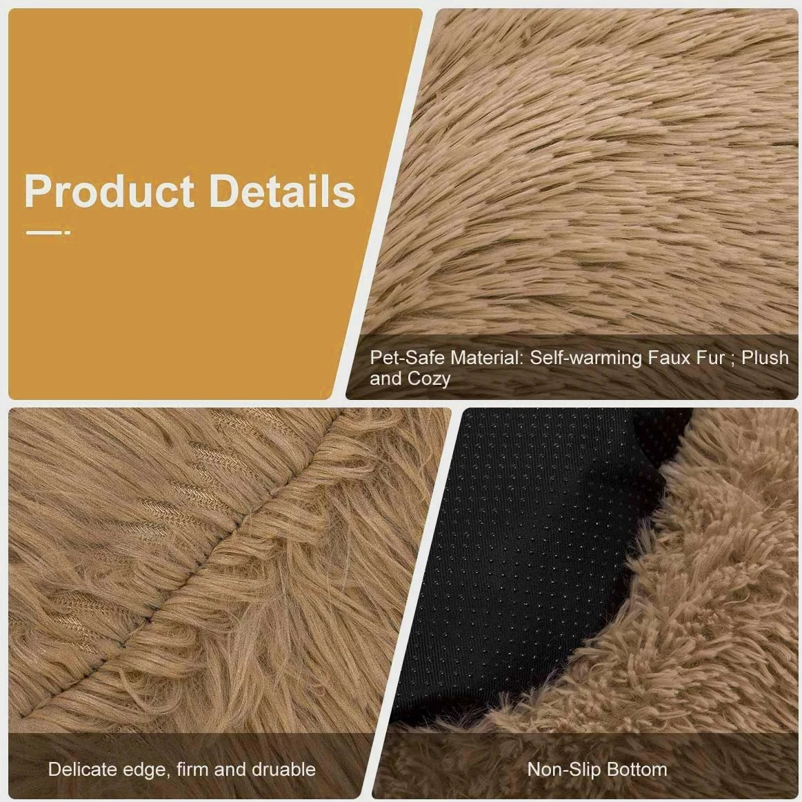 CN Zhejiang Donut Dog Bed Warm Plush Calming Washable Pet