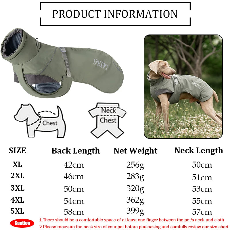 Choice Dog Winter Cotton Coat With Reflective Stripe High Neck