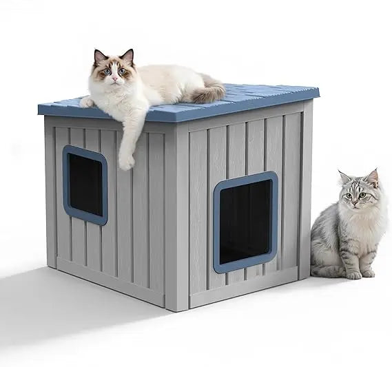 Waterproof Outdoor Resin Cat House For Feral Cats Durable