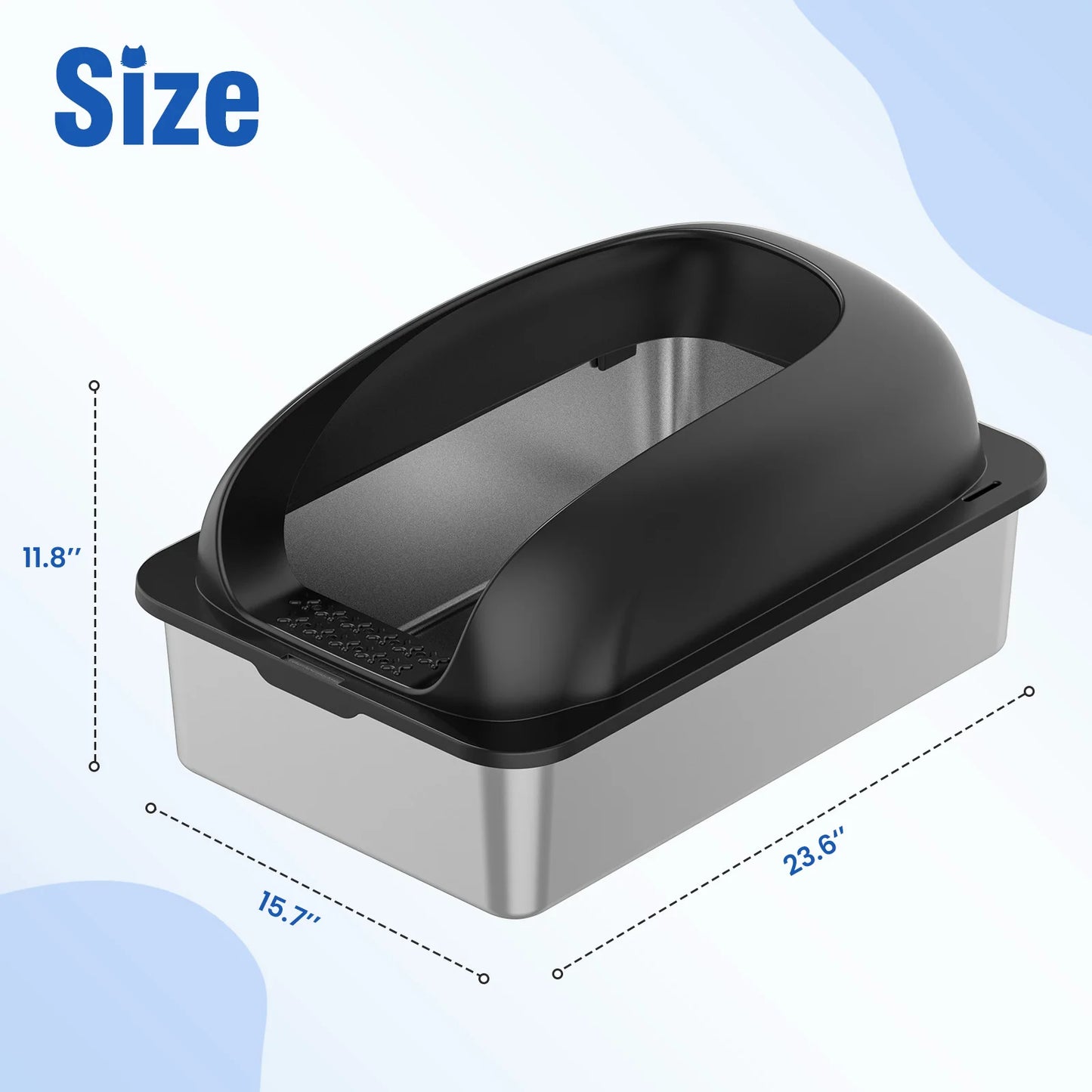 Stainless Steel Cat Litter Box With Lid And Scoop Included