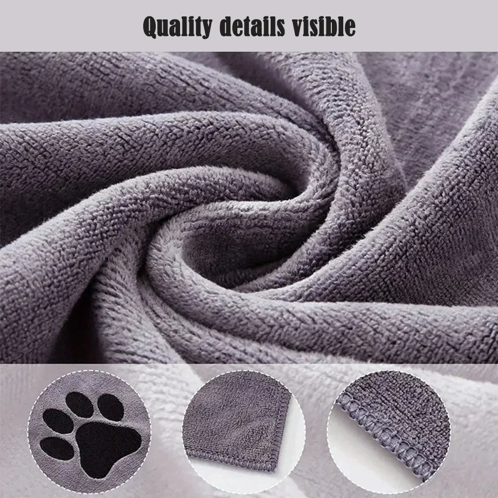 Microfiber Pet Bath Towel Super Absorbent For Dogs Cats