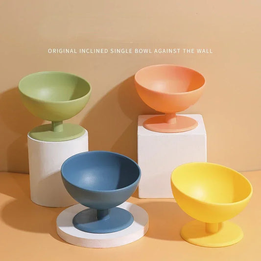 Hign-concerned Cat Tilt Design Anti-Overturning Feeding Bowl