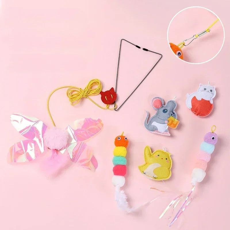 CN Cat Rope Teasing Toy With Bell Hanging Playground Swing