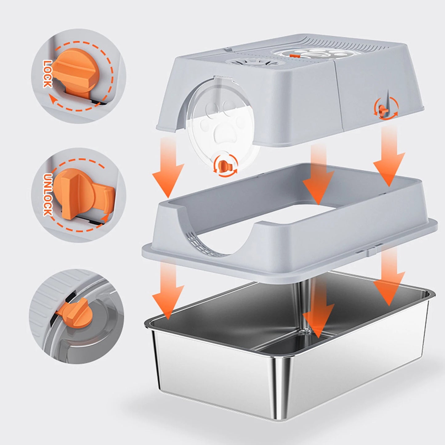 HiMIS Cat Litter Box With Lid Anti-Leakage Non-Stick