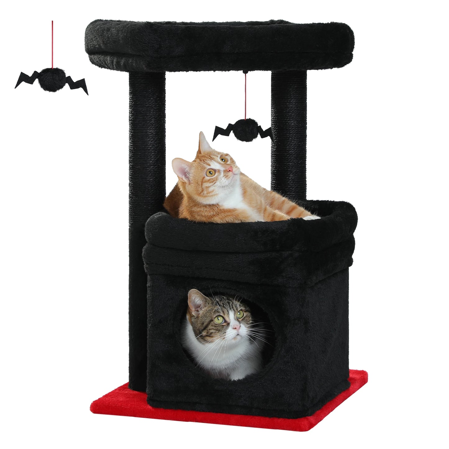 PEQULTICN Cat Tree Tower With Cozy Condo Plush Posts Sisal