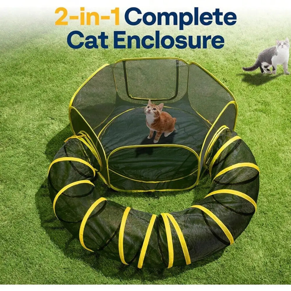 Closure Outdoor Cat Enclosure 2in1 Portable Catio With Tent