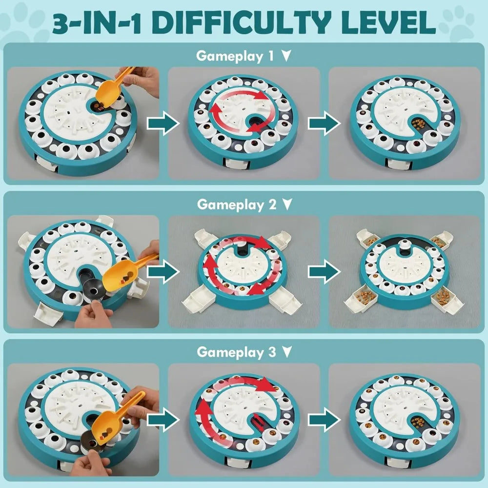 Hign-concerned Dog Puzzle Toy Level 3 In 1 Adjustable Difficulty