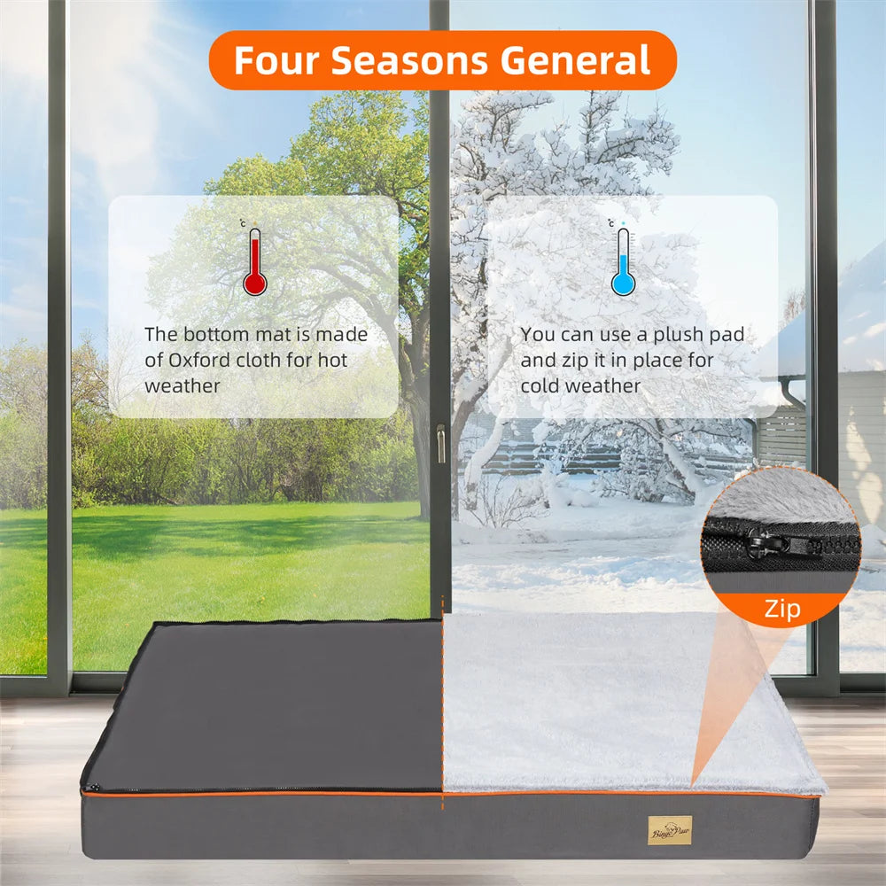 BORWARTCN Orthopedic Memory Foam Dog Bed Waterproof Washable