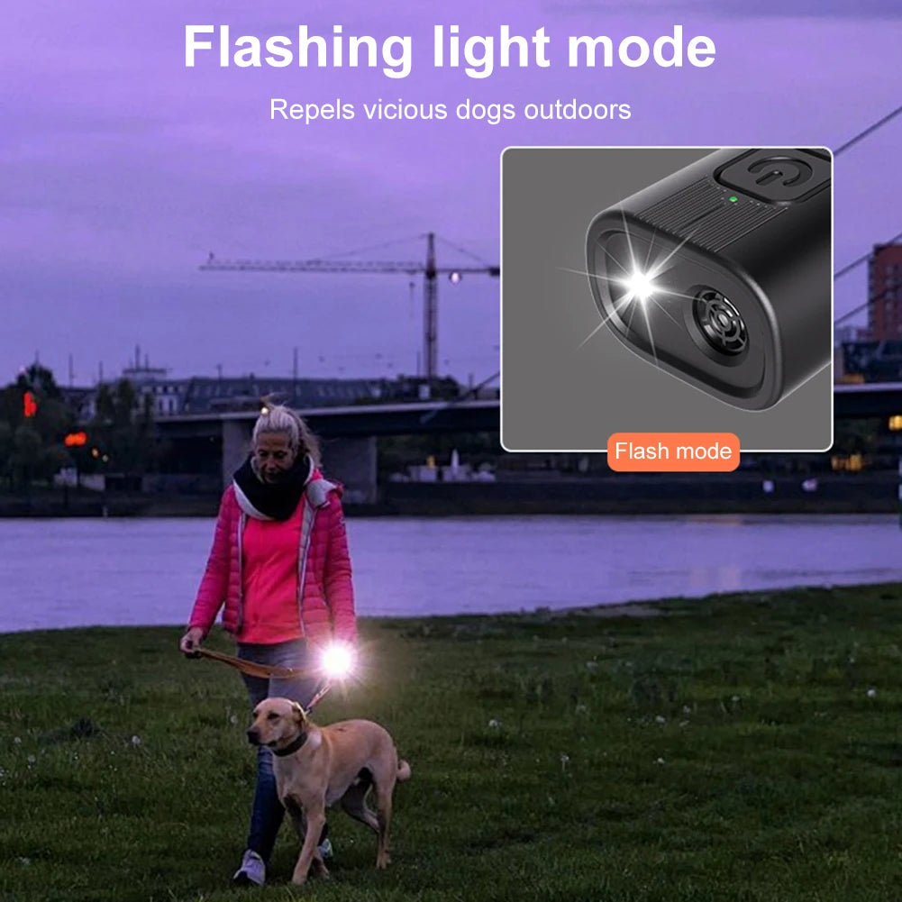 Shunmaii Ultrasonic Dog Chaser Deterrent With LED Flashlight