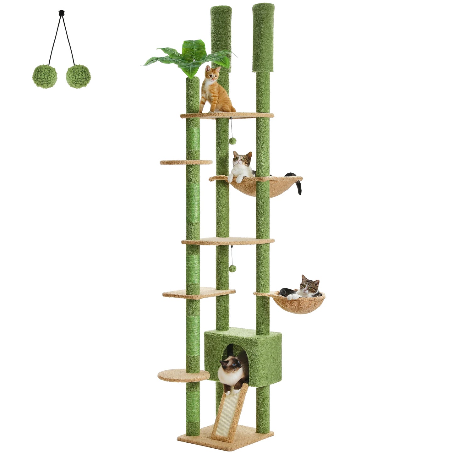 PAWZ Road Height Adjustable Cat Tree With Sisal Posts