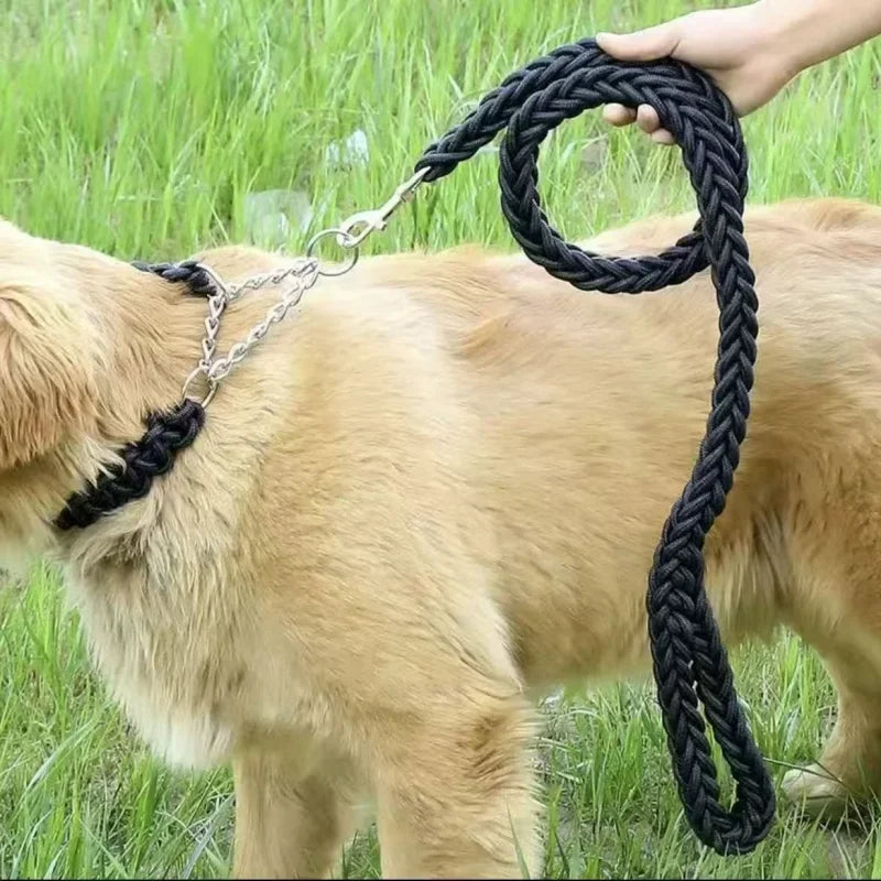 Nylon Braided Dog Leash For Large Breeds Traction Rope