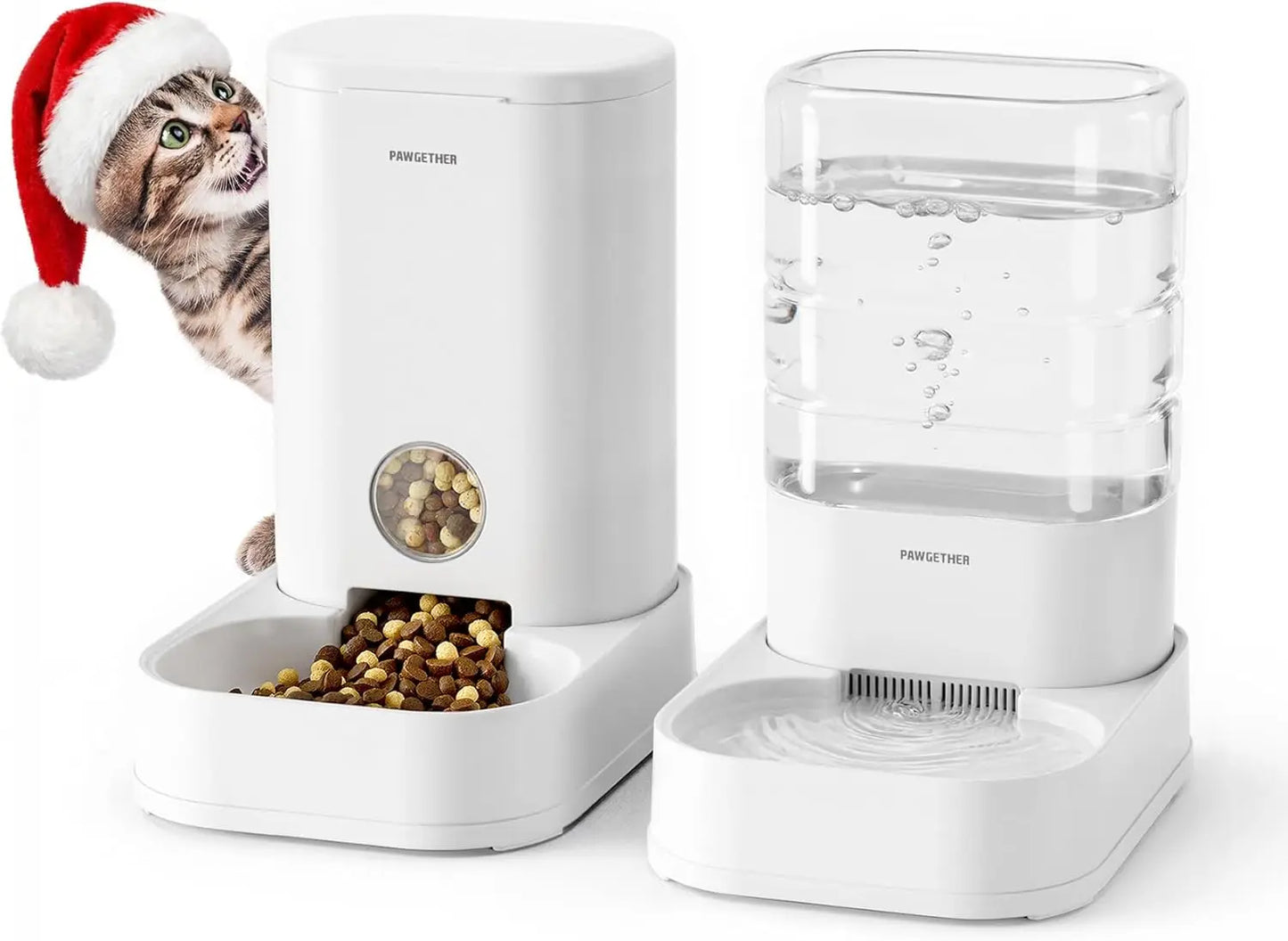 2 Pack Gravity Pet Feeder and Water Dispenser Automatic