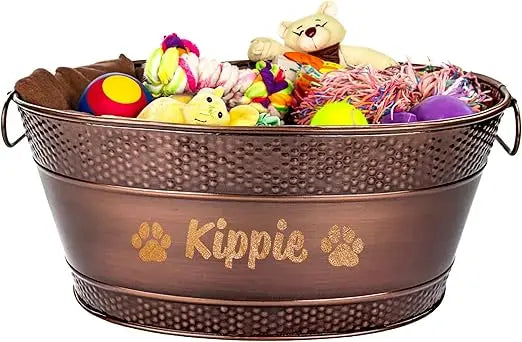 Hign-concerned Personalized Metal Dog Toy Bin with Handles