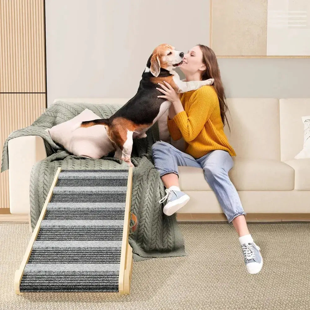 Portable Dog Ramp With 7 Adjustable Heights Non Slip Traction by Furtastic Pet Essentials