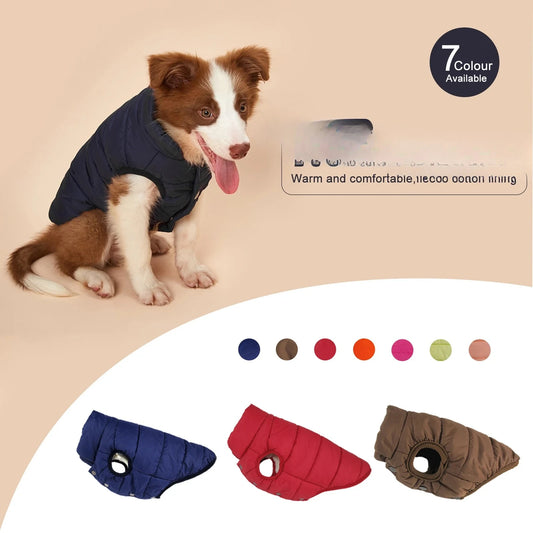 NONECN Winter Dog Jacket With Warm Fleece Cotton Lining