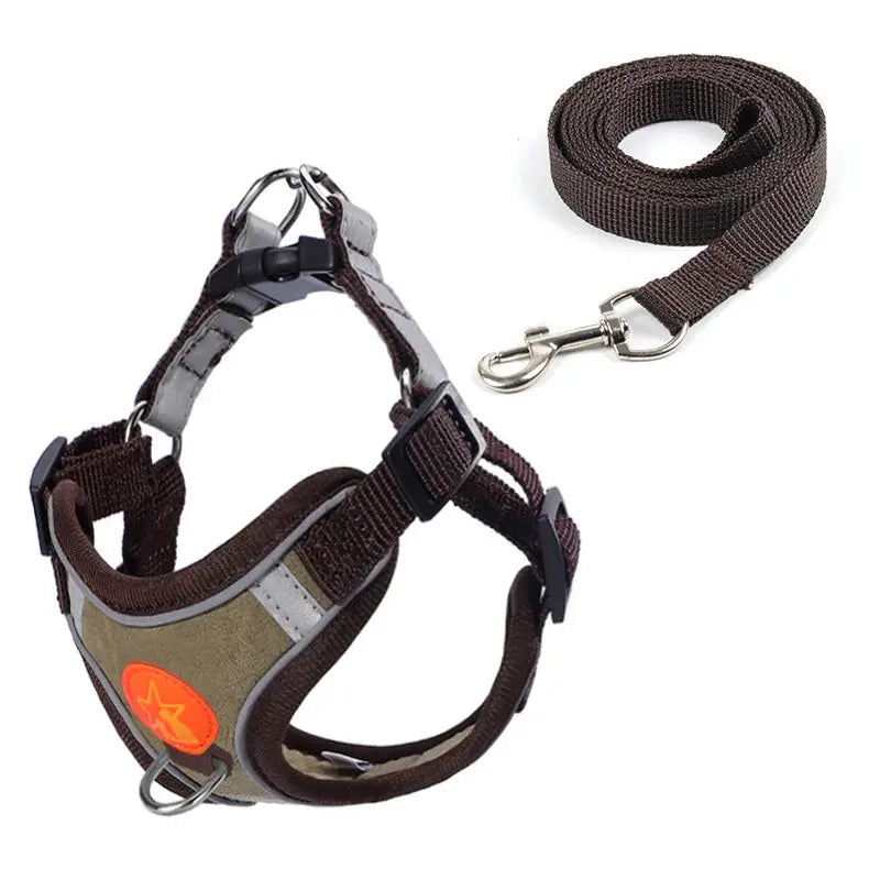 Small Medium Dogs Harness Vest Walking Traction Rope Reflective Straps, Soft Mesh Harness Breathable Pet Supplies by Furtastic Pet Essentials