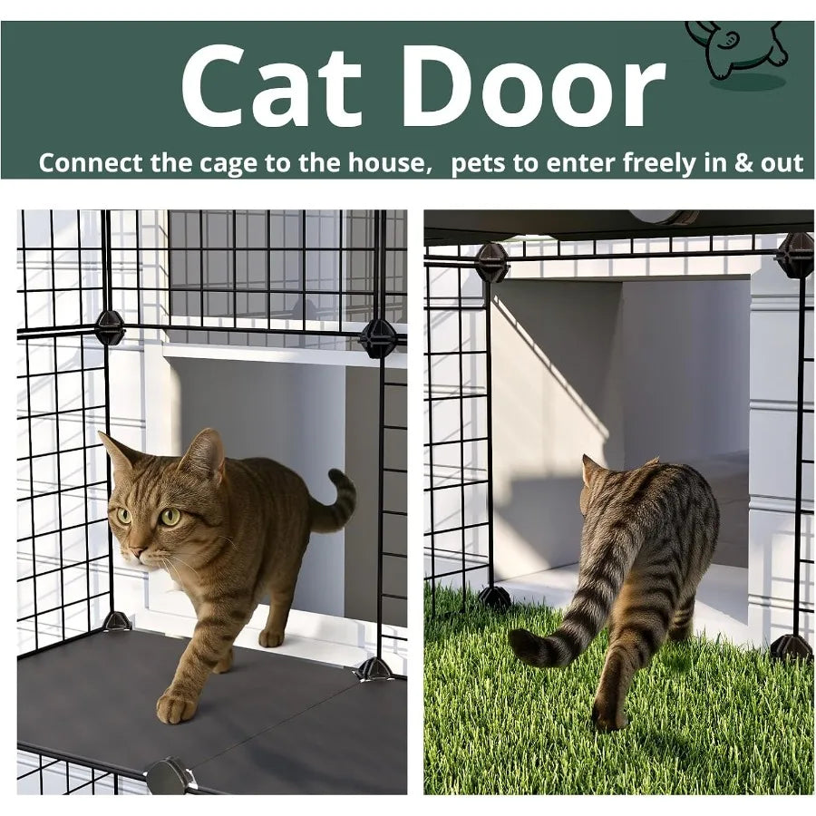 Closure Outdoor Catio Enclosure Cat House For 16 Cats