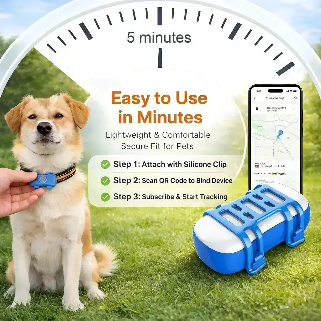 GPS Pet Tracker 4G for Dogs & Cats Built-in SIM with Real-Time Tracking, WiFi Home Positioning, IP67 Waterproof, Plan Required by Furtastic Pet Essentials