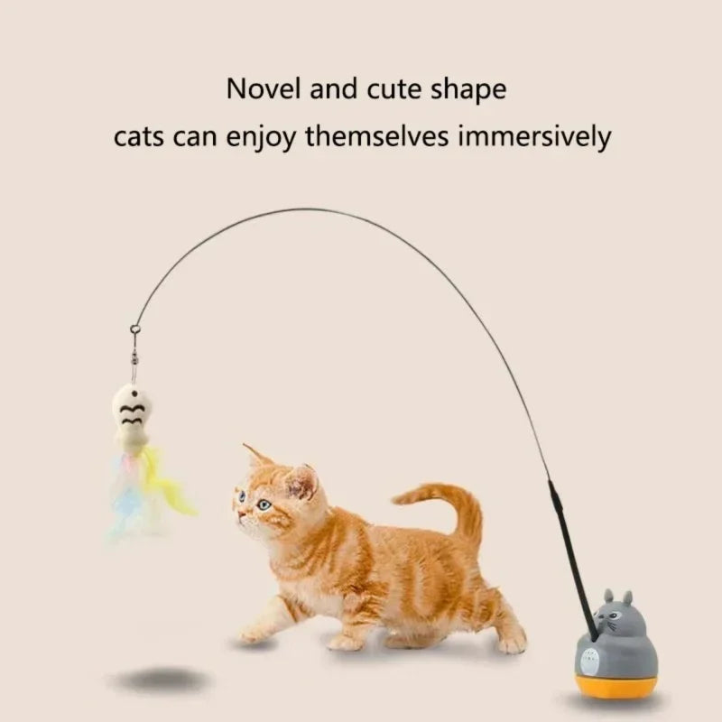 Cat Teaser Toy Interactive Feather Wand For Cats