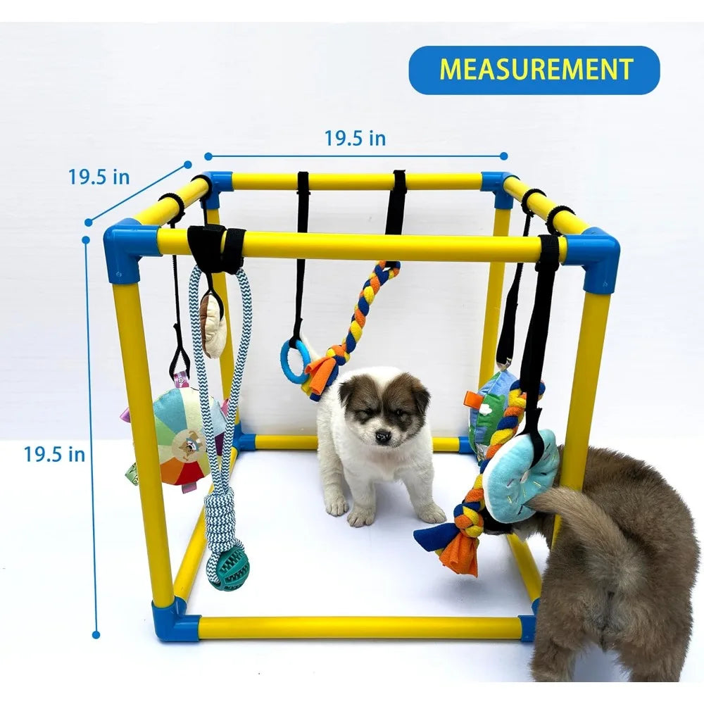 Hign-concerned Puppy Play Gym 8 Hanging Toys for Small Dogs