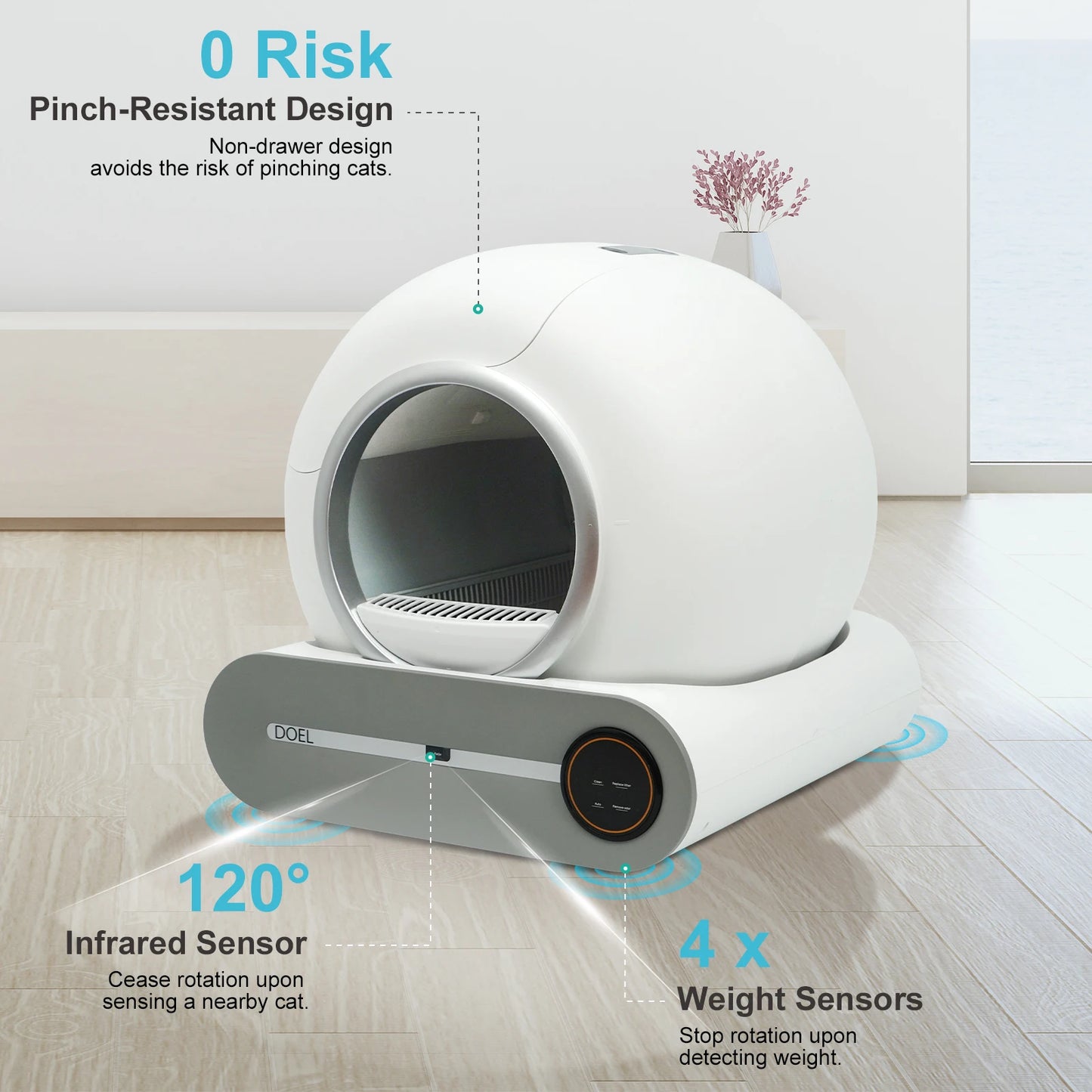 DOEL Self Cleaning Cat Litter Box Automatic App WiFi