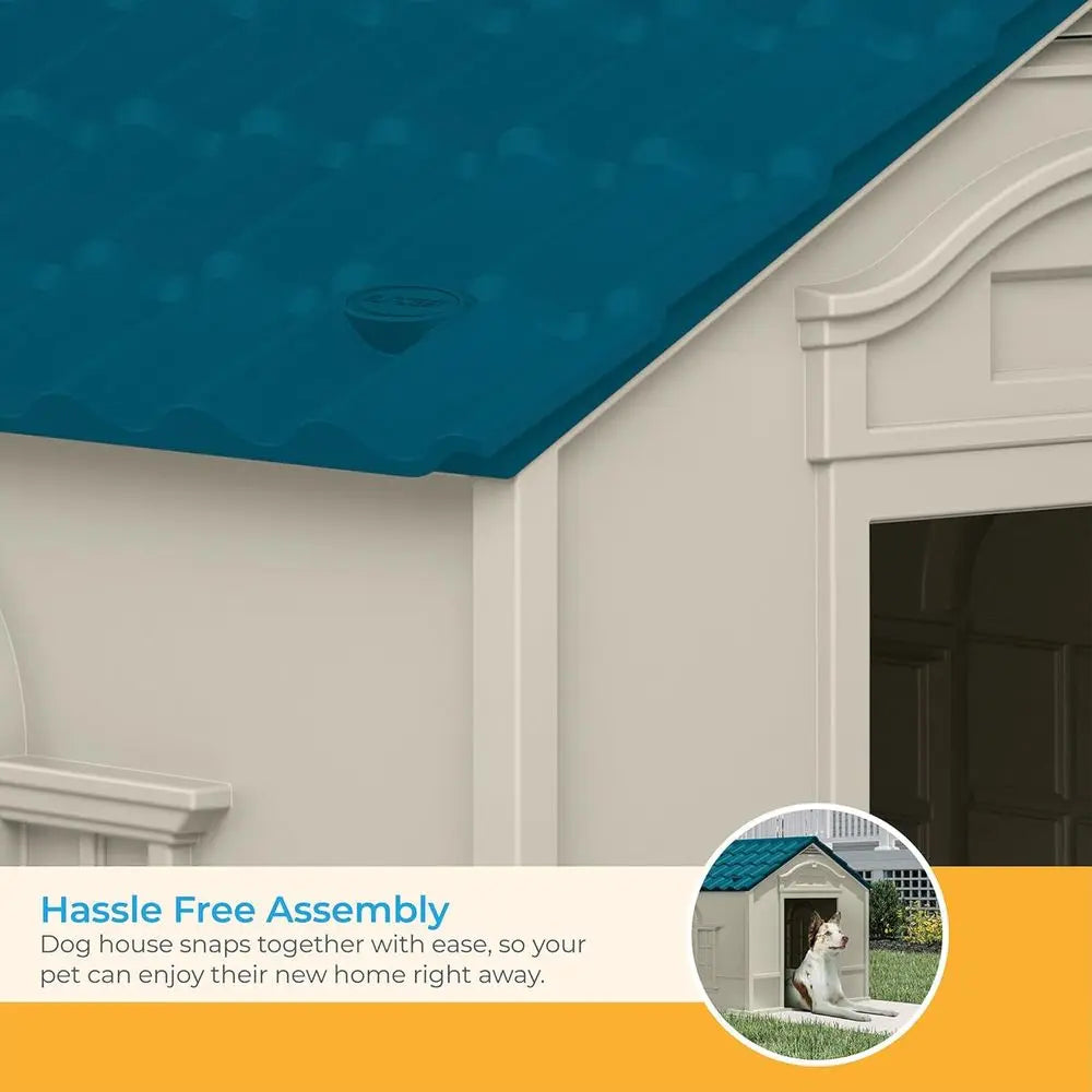 Deluxe Dog House With Removable Roof And Vents Personalization Labels